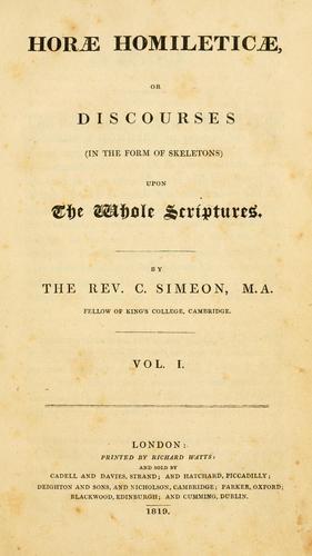 Cover for Horae homileticae