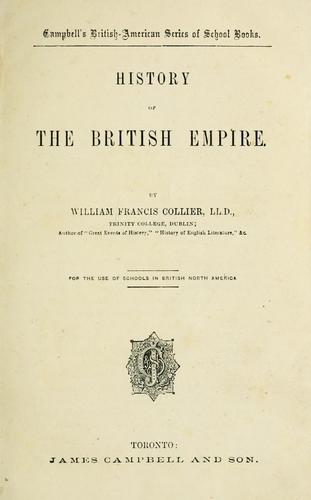 Cover for History of the British empire for the use of schools in British North America / by William Francis Collier