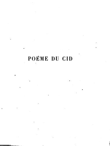 Cover for Poëme du Cid