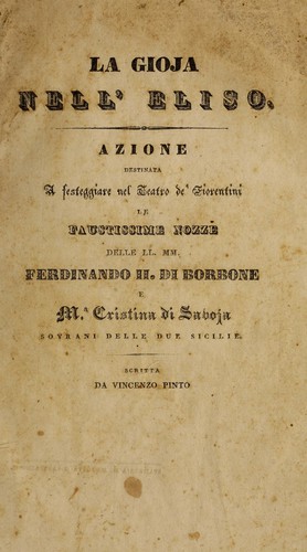 Cover for La gioja nell'eliso