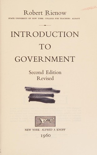 Cover for Introduction to government.