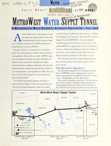 Cover for Facts about metrowest water supply tunnel