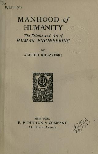 Cover for Manhood of humanity