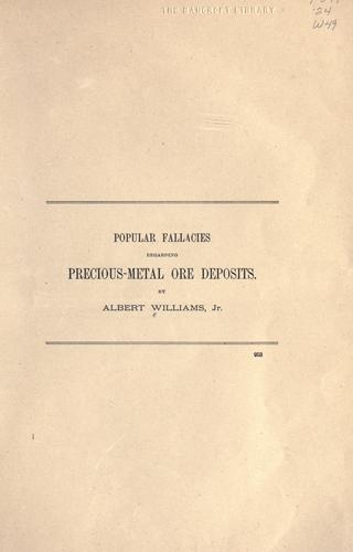 Cover for Popular fallacies regarding precious-metal ore deposits.