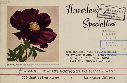 Cover for Flowerland specialties, spring and summer 1934