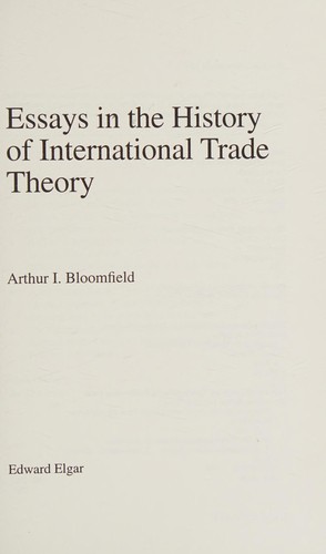 Cover for Essays in the history of international trade theory