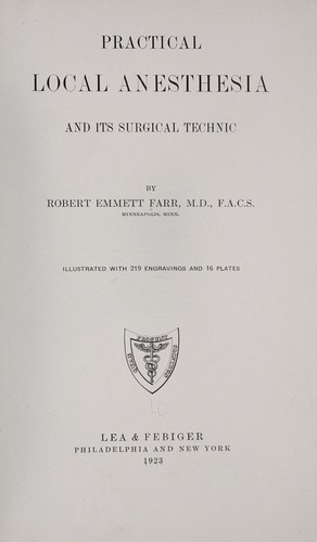 Cover for Practical local anesthesia and its surgical technic