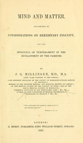 Cover for Mind and matter