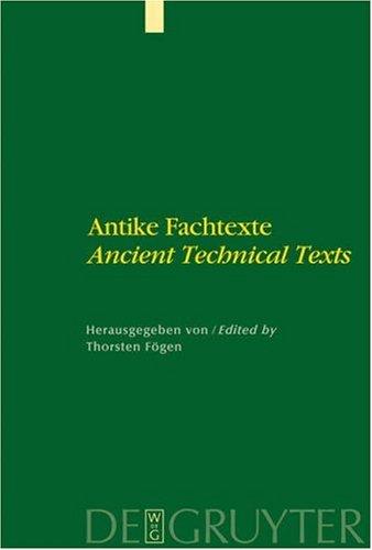 Cover for Antike Fachtexte/Ancient Technical Texts