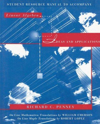 Cover for Student Resource Manual to Accompany, Linear Algebra