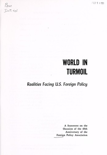 Cover for World in turmoil