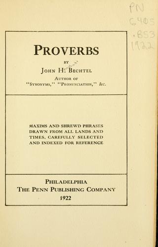 Cover for Proverbs