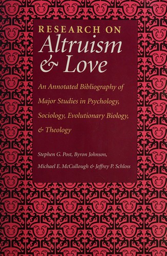 Cover for Research on altruism & love