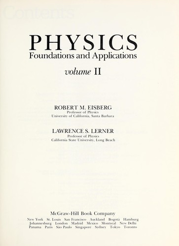 Cover for Physics, foundations and applications