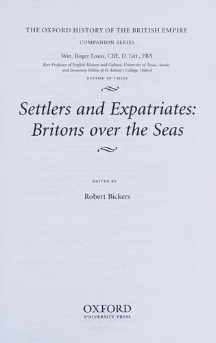 Cover for Settlers and expatriates