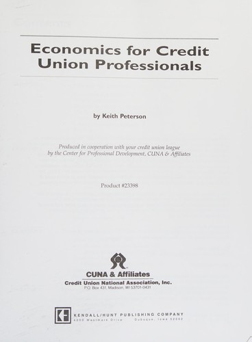 Cover for Economics for Credit Union Professionals