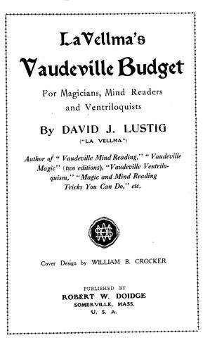 Cover for La Vellma's vaudeville budget for magicians, mind readers and ventriloquists