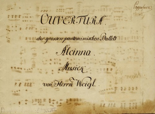 Cover for Ouvertura des grossen pantomimischen Balletts Alcina