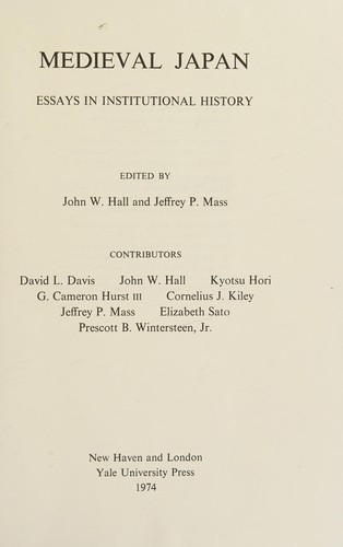 Cover for Medieval Japan