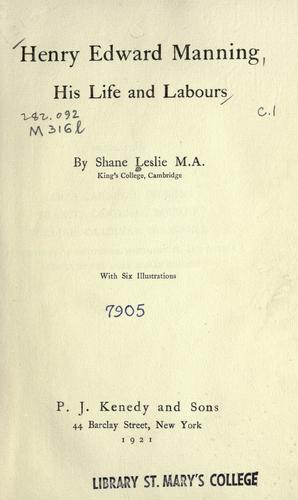 Cover for Henry Edward Manning