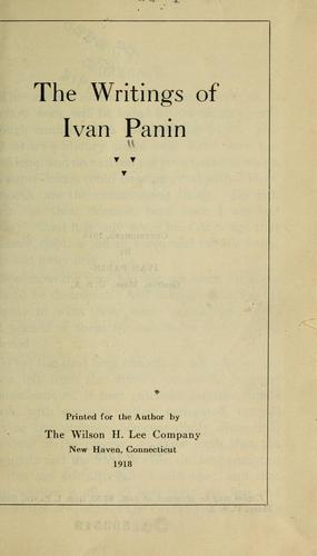 Cover for The writings of Ivan Panin