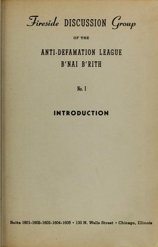 Cover for Fireside discussion group of the Anti-defamation League B'nai B'rith