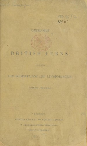 Cover for A catalogue of British Ferns, including the Equisitaceae and Lycopodiaceae