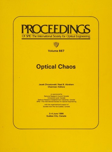 Cover for Optical chaos, 3-4 June 1986, Québec City, Canada