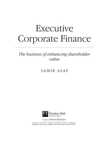 Cover for Executive corporate finance