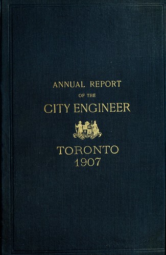 Cover for Report of the city engineer