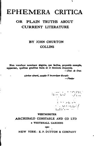 Cover for Ephemera critica
