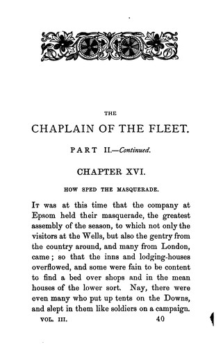 Cover for The chaplain of the fleet, by W. Besant and J. Rice
