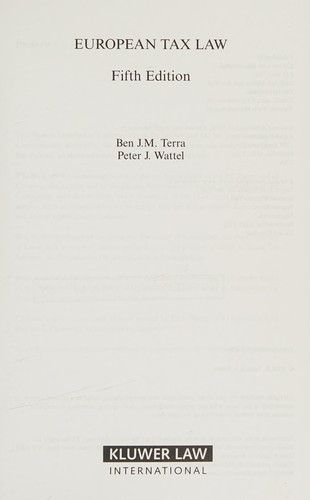 Cover for European tax law