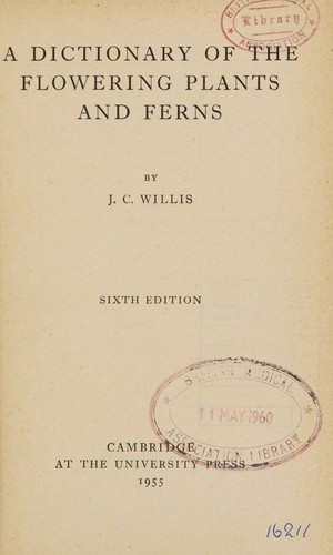 Cover for A dictionary of the flowering plants and ferns