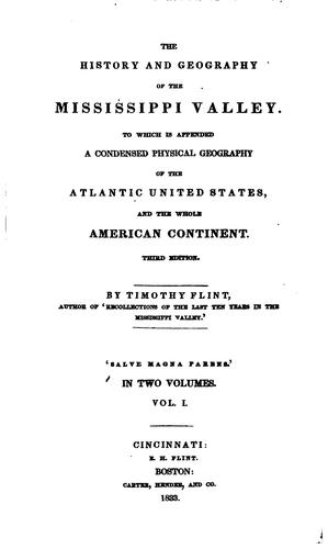 Cover for The History and Geography of the Mississippi Valley: To which is Appended a ...