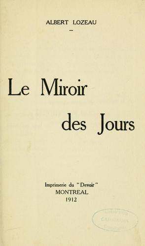 Cover for Miroir des jours