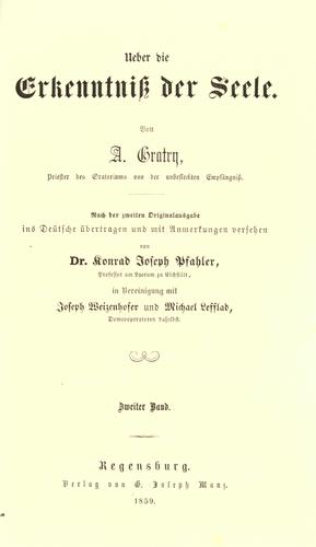Cover for Ueber die Erkenntniss der Seele