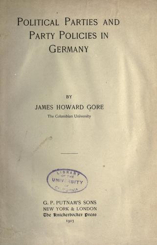 Cover for Political parties and party policies in Germany