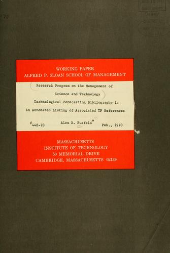 Cover for Technological forecasting bibliography 1