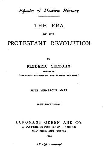 Cover for The Era of the Protestant Revolution