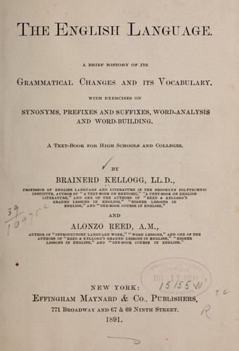 Cover for The English language.