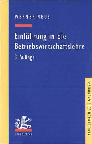 Cover for Einführung in die Betriebswirtschaftslehre. Aus institutionenökonomischer Sicht.