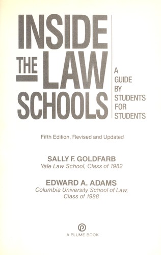 Cover for Inside the Law Schools
