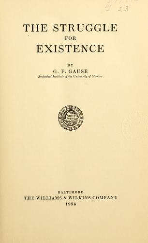Cover for The struggle for existence