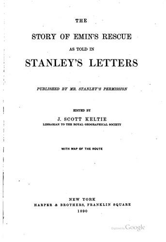 Cover for The Story of Emin's Rescue as Told in Stanley's Letters