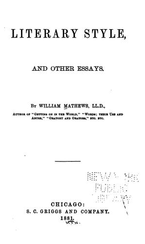 Cover for Literary style