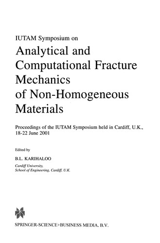 Cover for IUTAM Symposium on Analytical and Computational Fracture Mechanics of Non-Homogeneous Materials