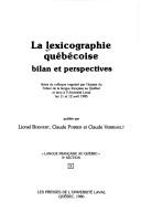 Cover for LA Lexicographie Quebecoise