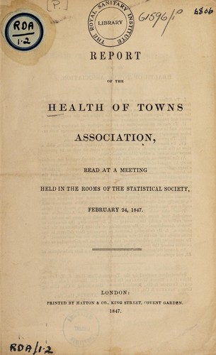 Cover for Report of the Health of Towns Association