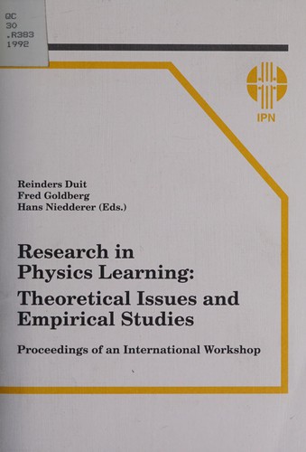 Cover for Research in physics learning